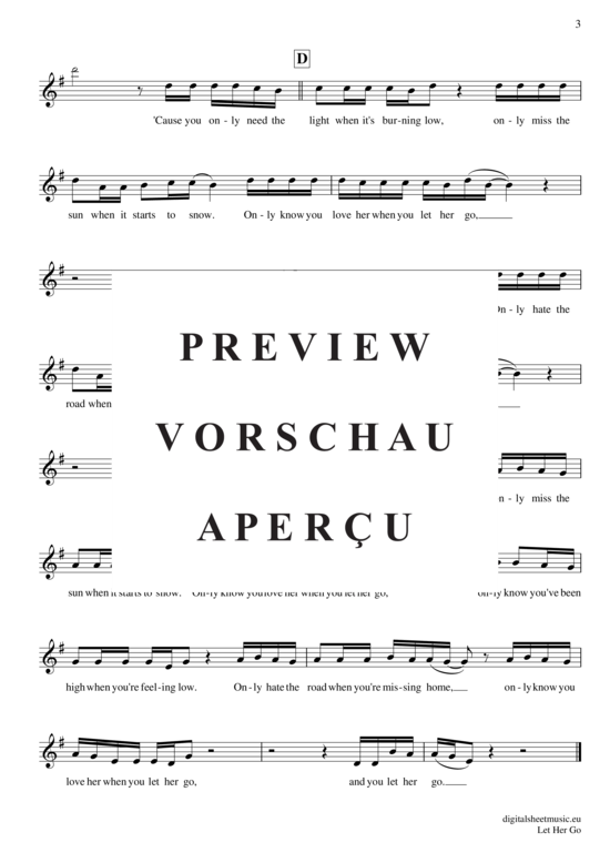 Product gallery: Page 4 of 4 Let her go , Passenger, (transverse flute)