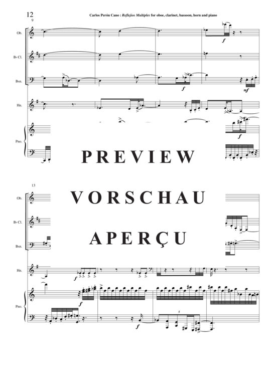 Produktgalerie: Seite 13 von 21 Refejos Multiples , , (Oboe, Klarinette, Fagott, Horn + Klavier)
