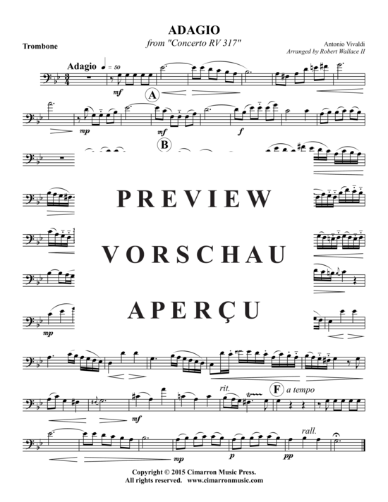 Produktgalerie: Seite 8 von 9 Adagio aus Concerto RV 317 , , (Blechbläser-Quintett)