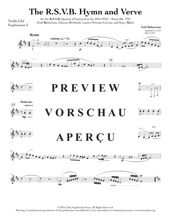 Product gallery: Page 17 of 21 The R.S.V.B Hymn and Verve , , (Tuba Quartett EETT)