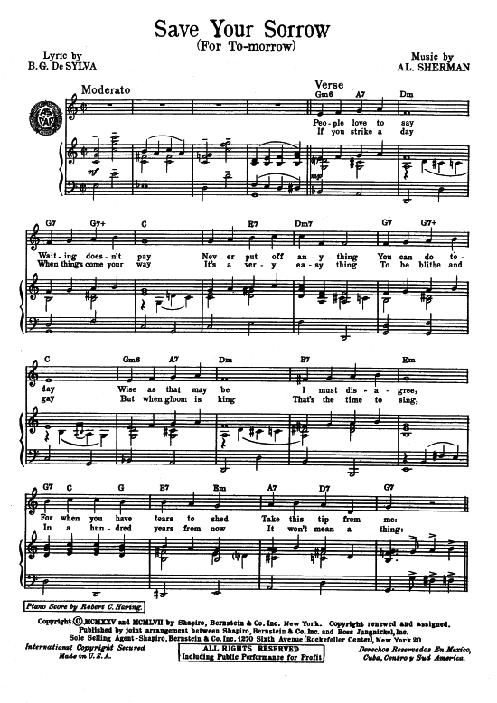 Produktbild zu: Save Your Sorrow (For To-morrow)  Dave Caplan Eddie Condon Peggy Lee  