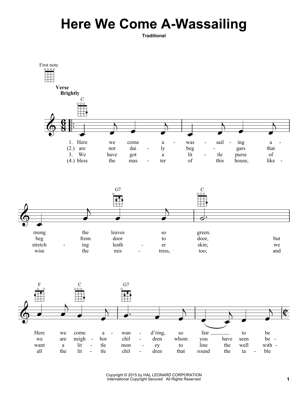 Product gallery: Page 1 of 1 Here We Come A-Wassailing, Traditional