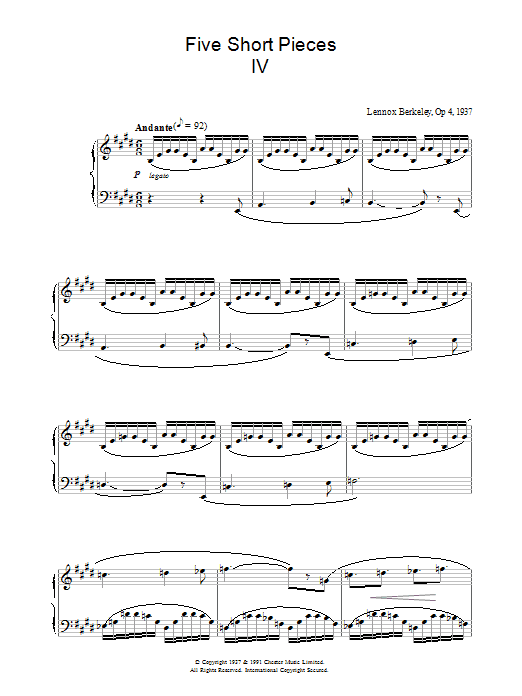 Product picture to: Five Short Pieces, No. 4, Op. 4