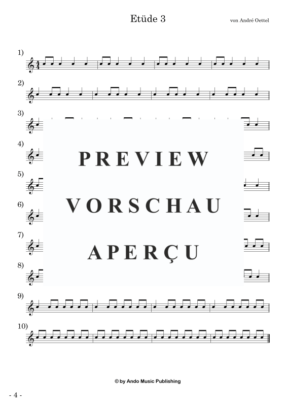 Produktgalerie: Seite 6 von 11 Etüden für Snare Drum im 4/4-Takt - Band 1, , Snare Drum Solo