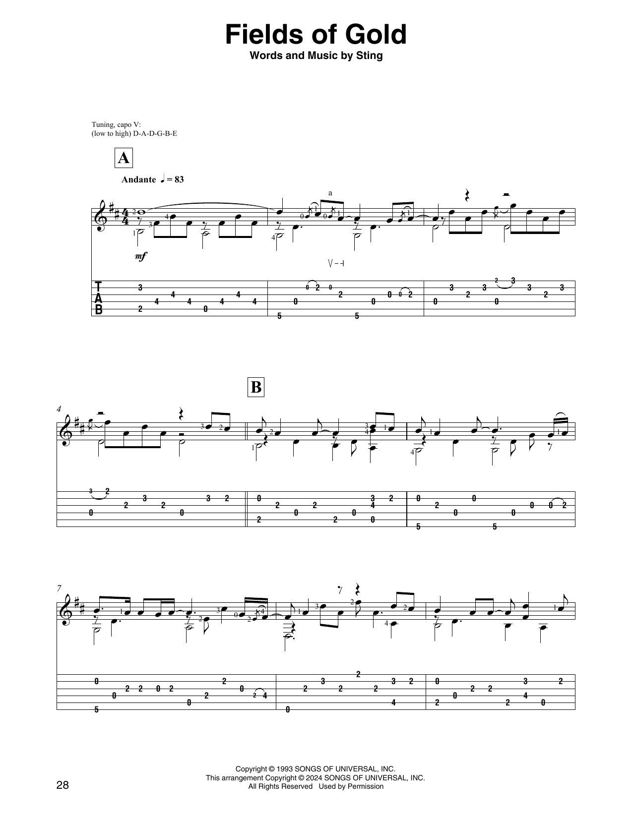 Product picture to: Fields Of Gold (arr. David Jaggs)