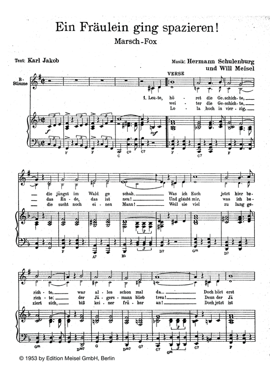 Produktbild zu: Ein Fräulein ging spazierenMarsch-Fox