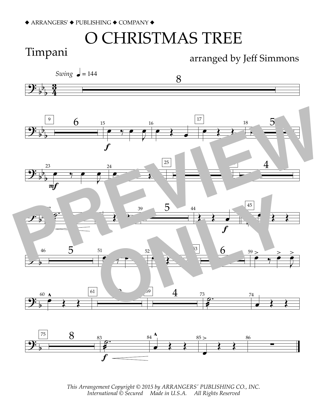 Product gallery: Page 1 of 1 O Christmas Tree - Timpani, Jeff Simmons