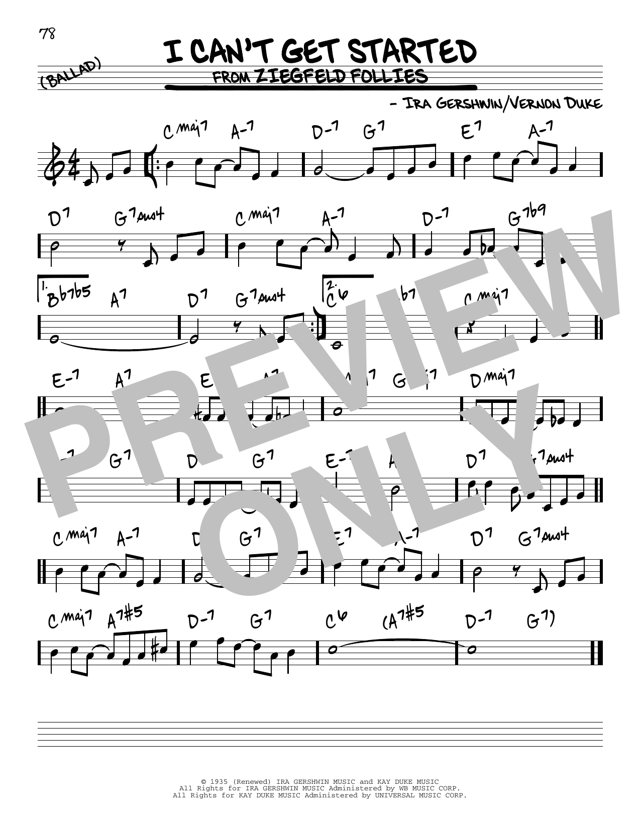 Product gallery: Page 1 of 1 I Can't Get Started, Ira Gershwin