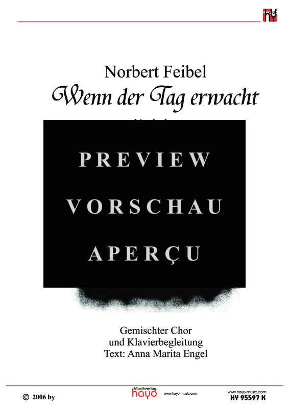 gallery: Wenn der Tag erwacht, , (Gemischter Chor - Klavierpartitur)