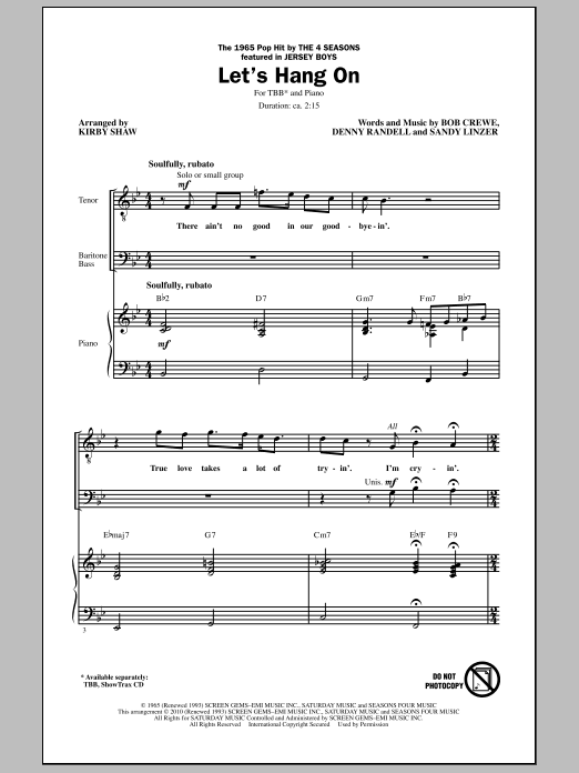 Produktgalerie: Seite 1 von 1 Let's Hang On, Kirby Shaw, Chor