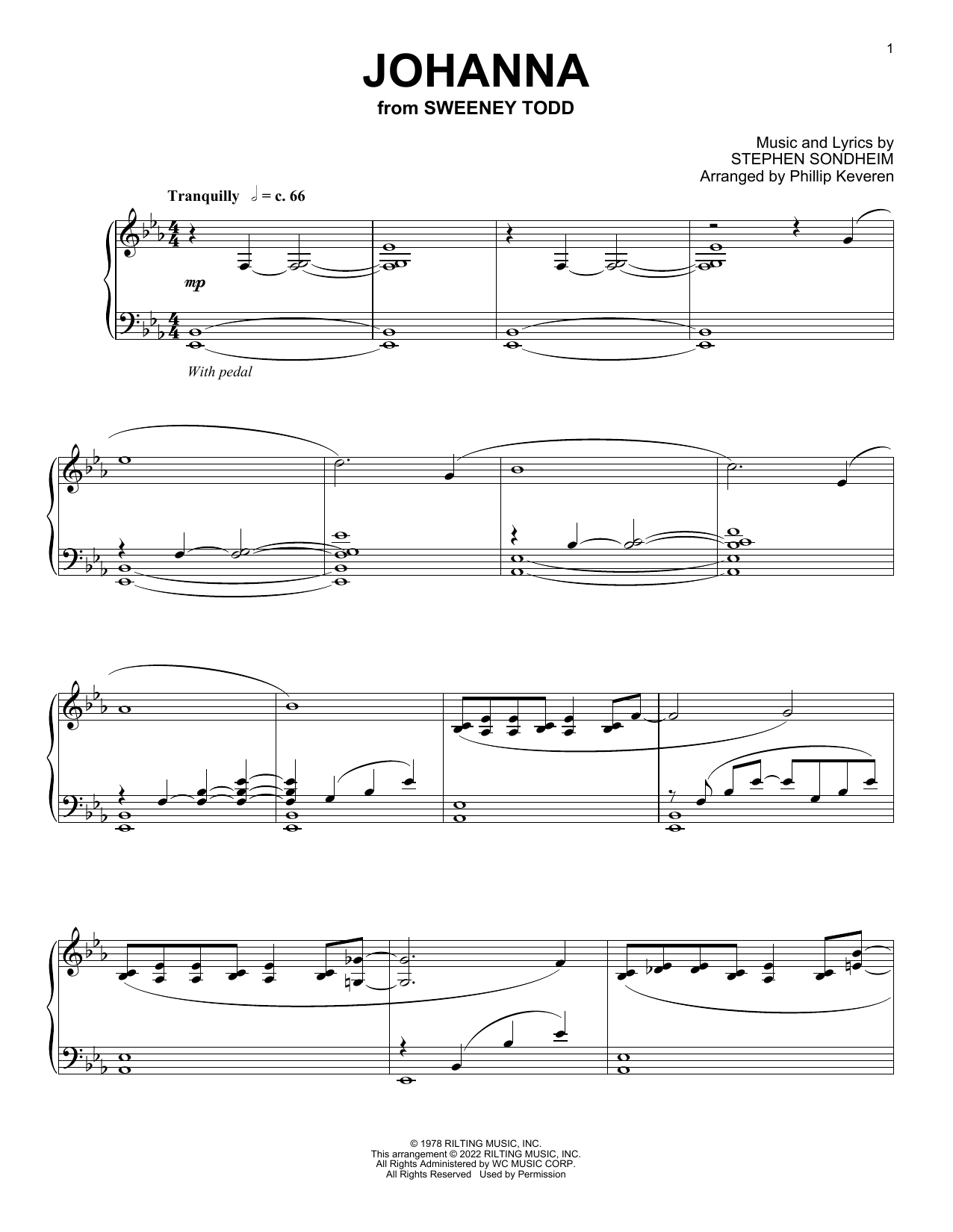 Produktbild zu: Johanna (from Sweeney Todd) (arr. Phillip Keveren)
