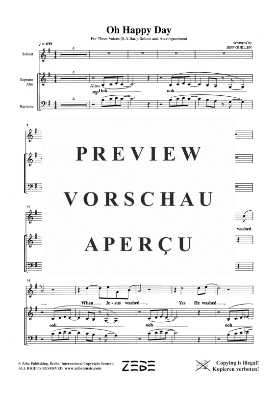Produktgalerie: Seite 3 von 11 Oh Happy Day, , Gemischter Chor SAB, Solo und Klavier