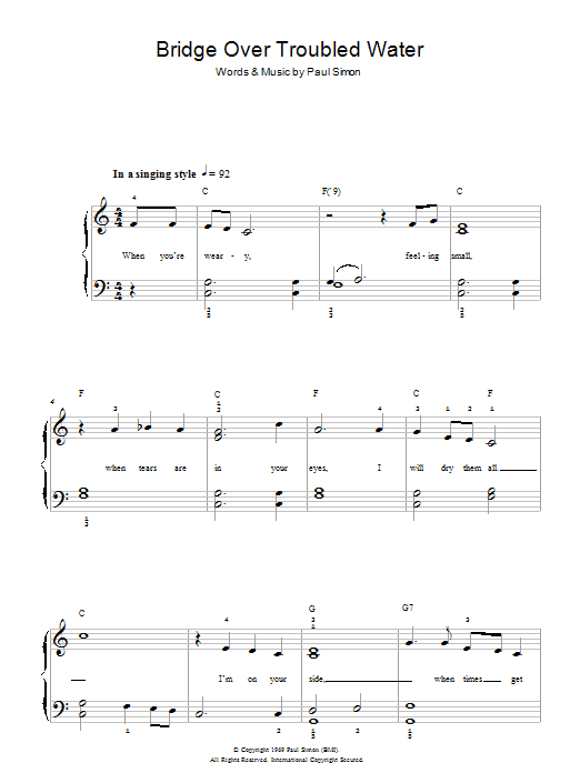 Produktgalerie: Seite 1 von 1 Bridge Over Troubled Water, Simon & Garfunkel, Klavier