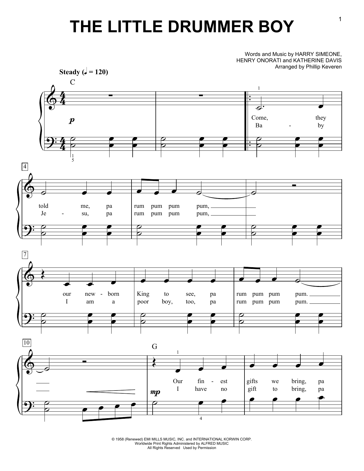 Product gallery: Page 1 of 1 The Little Drummer Boy (arr. Phillip Keveren), Katherine Davis