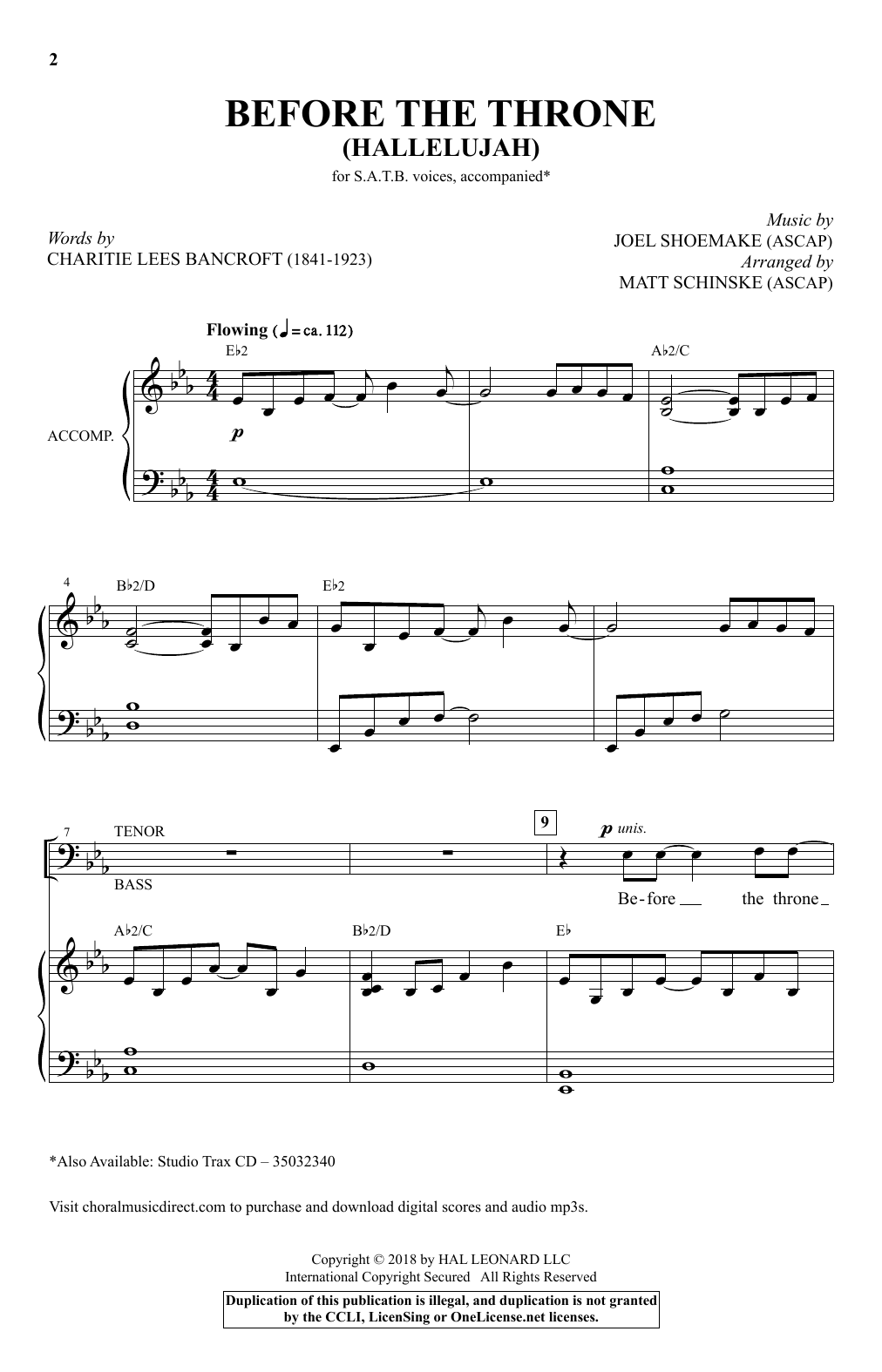 Produktbild zu: Before The Throne (Hallelujah) (arr. Matt Schinske)