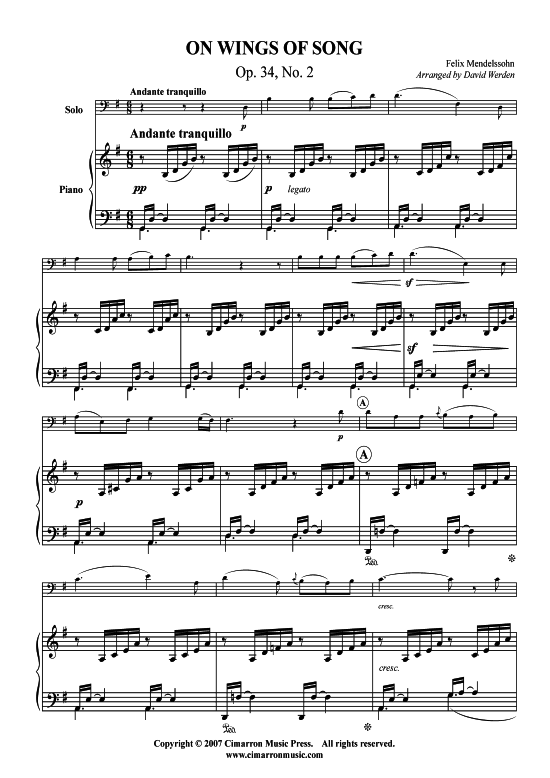 Product picture to: Auf Flügeln des Gesangs Felix von Mendelssohn Bartholdy