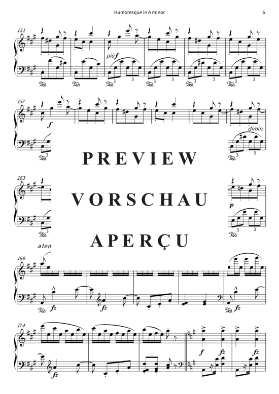 Produktgalerie: Seite 9 von 10 Humoresque in A minor - Op. 101 No. 5, Vivace , , Klavier Solo