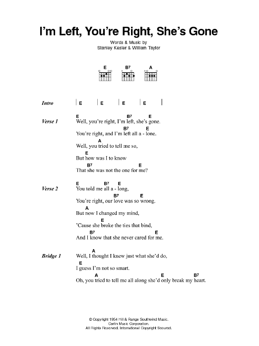 Produktgalerie: Seite 1 von 1 I'm Left, You're Right, She's Gone, Elvis Presley, Gitarre