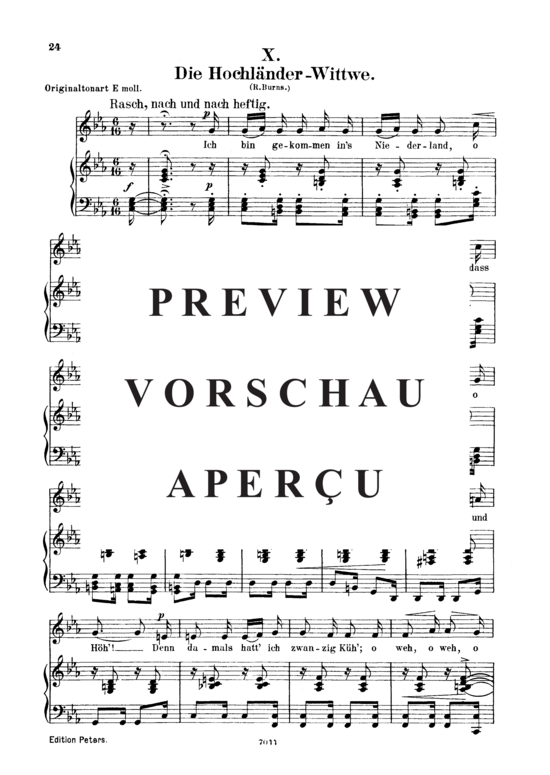 Product gallery: Page 2 of 4 Die Hochländer Wittwe, Op.25 No.10, , Low Voice and Piano