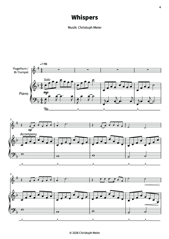 gallery: Zehn ruhige Melodien für Hochzeiten, Kirche und andere Anlässe, , Trompete in B und Klavier