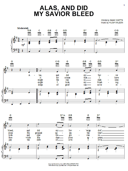 Produktbild zu: Alas, And Did My Savior Bleed