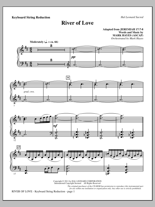 Produktbild zu: River Of Love - Keyboard String Reduction