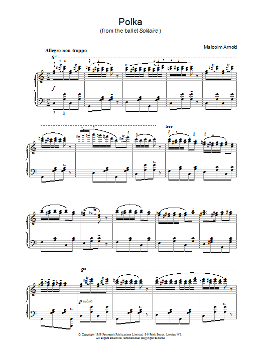 Product gallery: Page 1 of 1 Polka From Solitaire, Malcolm Arnold