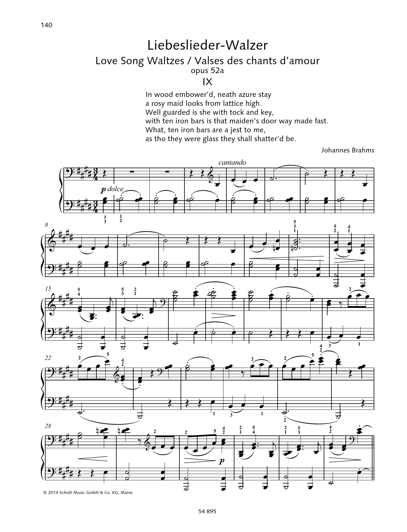 Produktgalerie: Seite 1 von 1 Love Song Waltzes, Johannes Brahms, Klavier