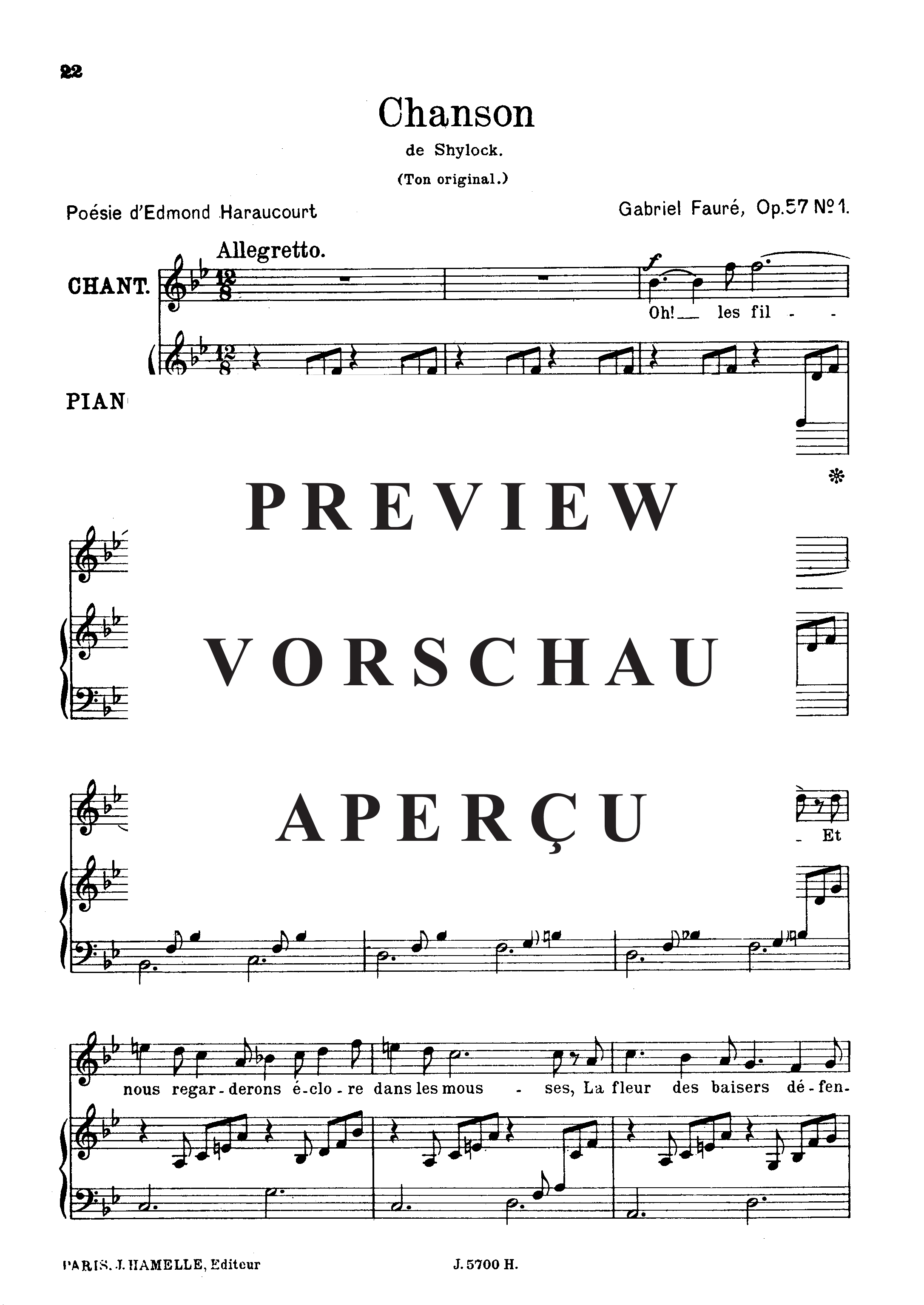 gallery: Chanson Op.57 No.1 , , (Gesang hoch + Klavier)