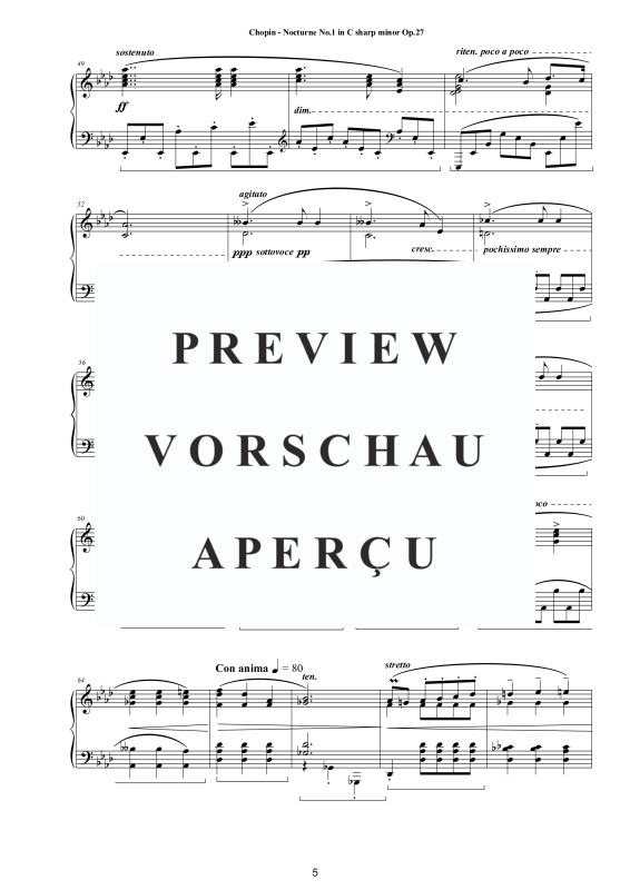 Produktgalerie: Seite 6 von 8 Nocturne Nr. 1 Cis-Moll Op. 27, , Klavier Solo