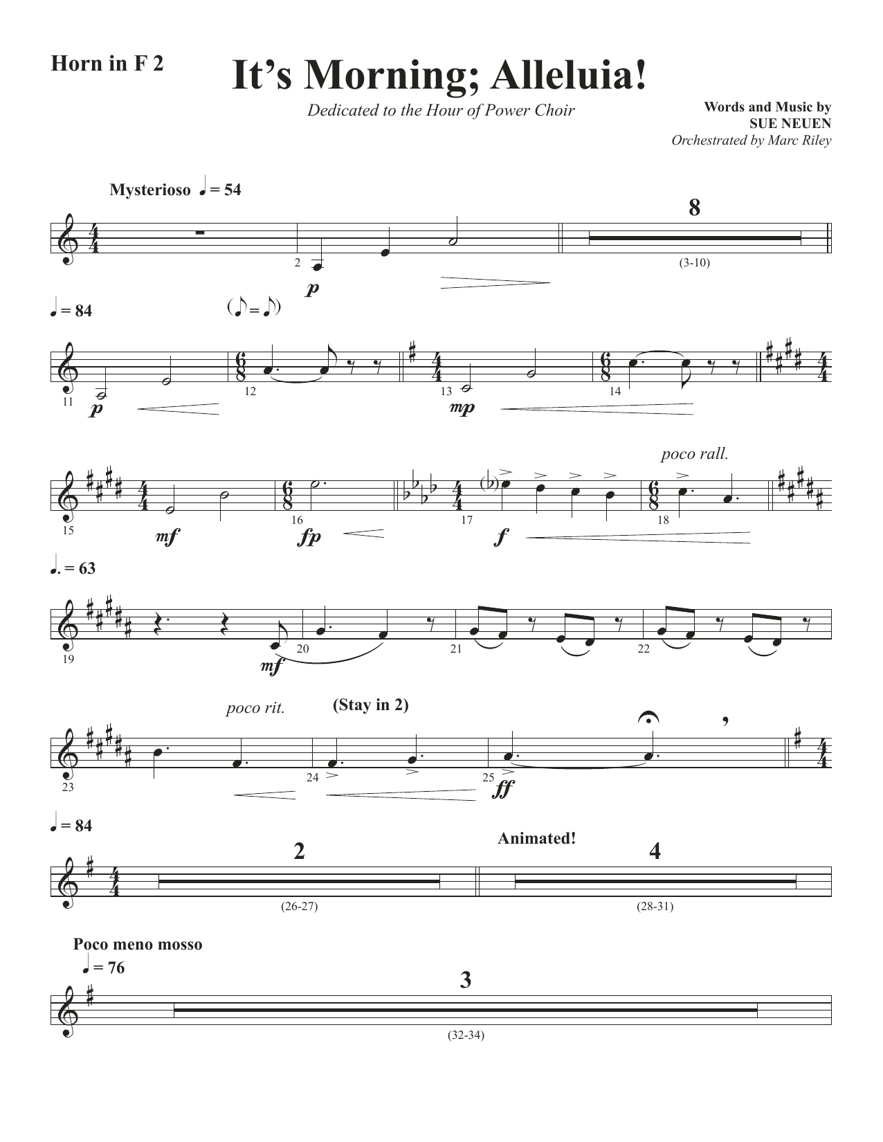 Produktbild zu: It's Morning; Alleluia! - Horn 2 in F