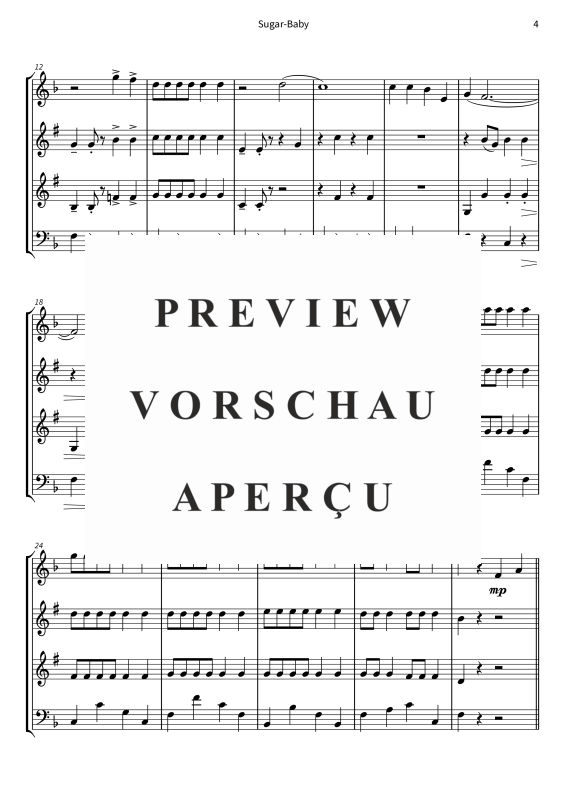 Product gallery: Page 6 of 11 Sugar-Baby, Peter Kraus, (Woodwind Quartet)