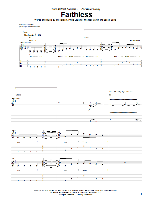 Produktgalerie: Seite 1 von 1 Faithless, All That Remains, Gitarre