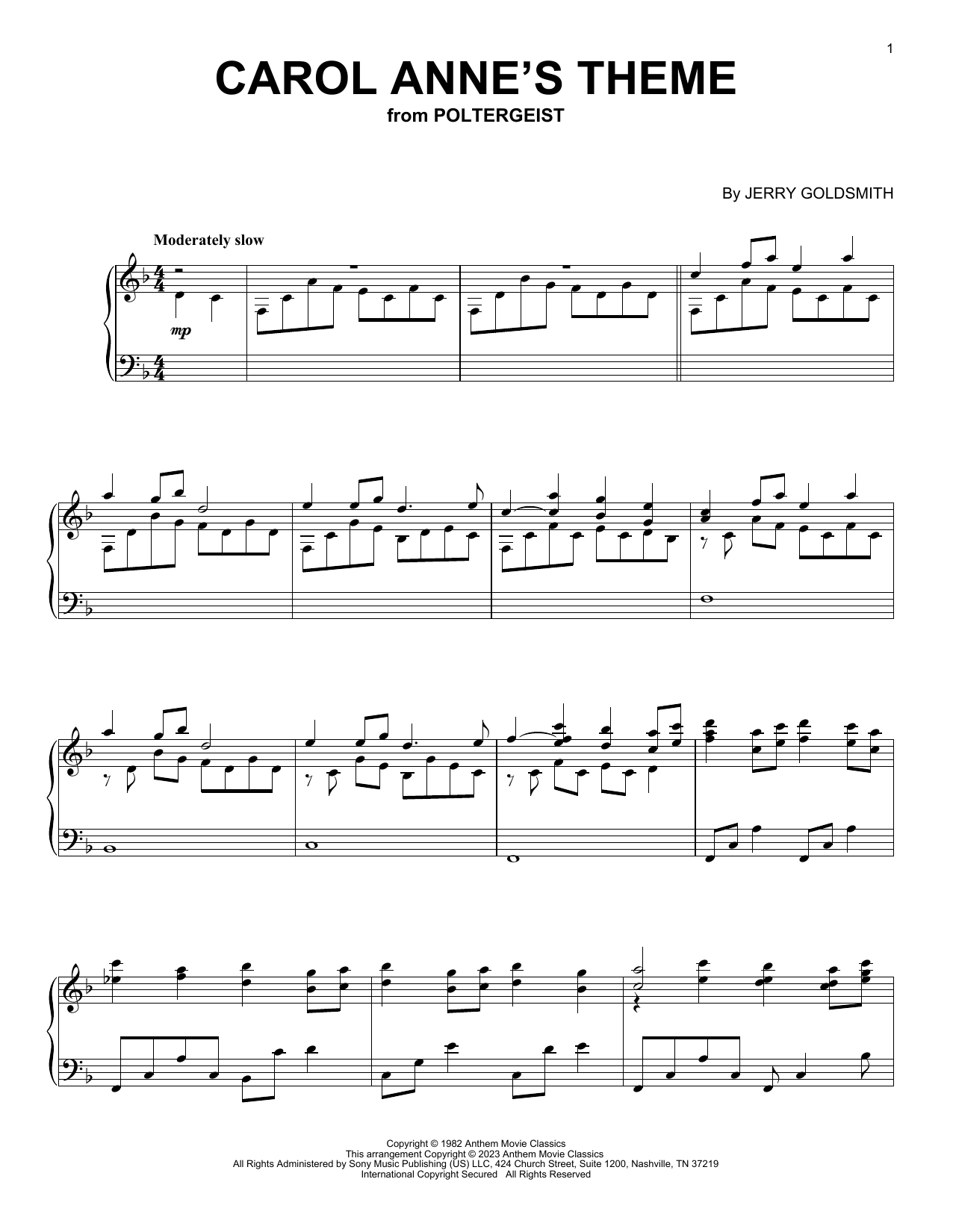 Produktbild zu: Carol Anne's Theme (from Poltergeist)