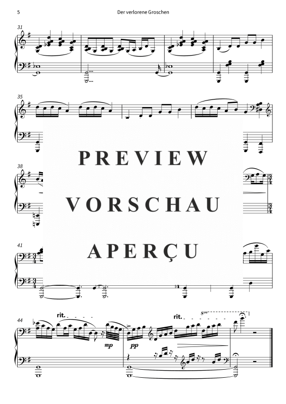 gallery: Der verlorene Groschen - inspiriert durch Rondo alla ingharese quasi un capriccio G-Dur, op. 129, , Klavier Solo