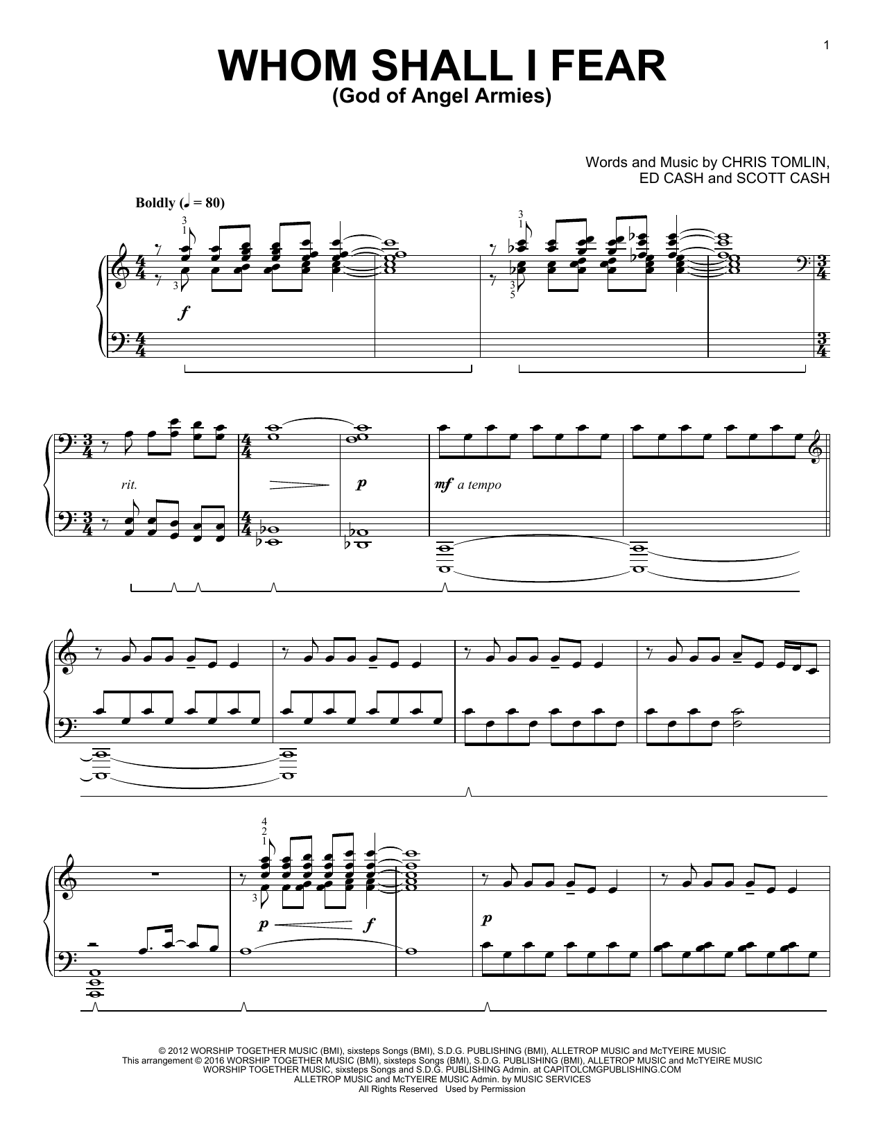Product gallery: Page 1 of 1 Whom Shall I Fear (God Of Angel Armies) (arr. Phillip Keveren), Chris Tomlin