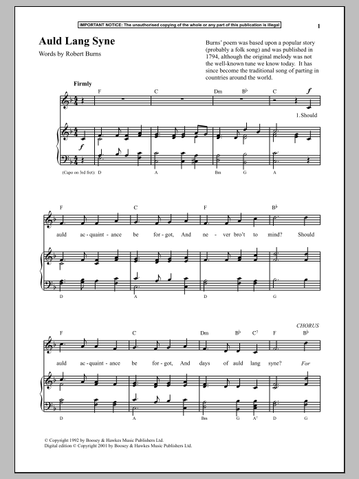 Produktgalerie: Seite 1 von 1 Auld Lang Syne, Anonymous, Gesang, Klavier