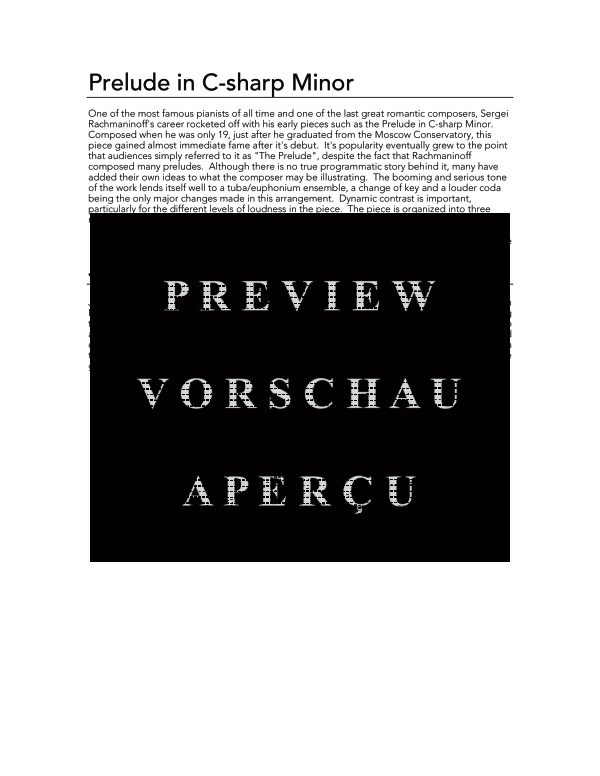 Produktgalerie: Seite 4 von 11 Prelude in C-sharp Minor, , (Tuba Ensemble EEETTT)
