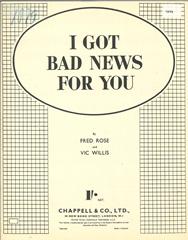 cover: I Got Bad News For You, Fred Rose, Gesang, Gitarre, Klavier