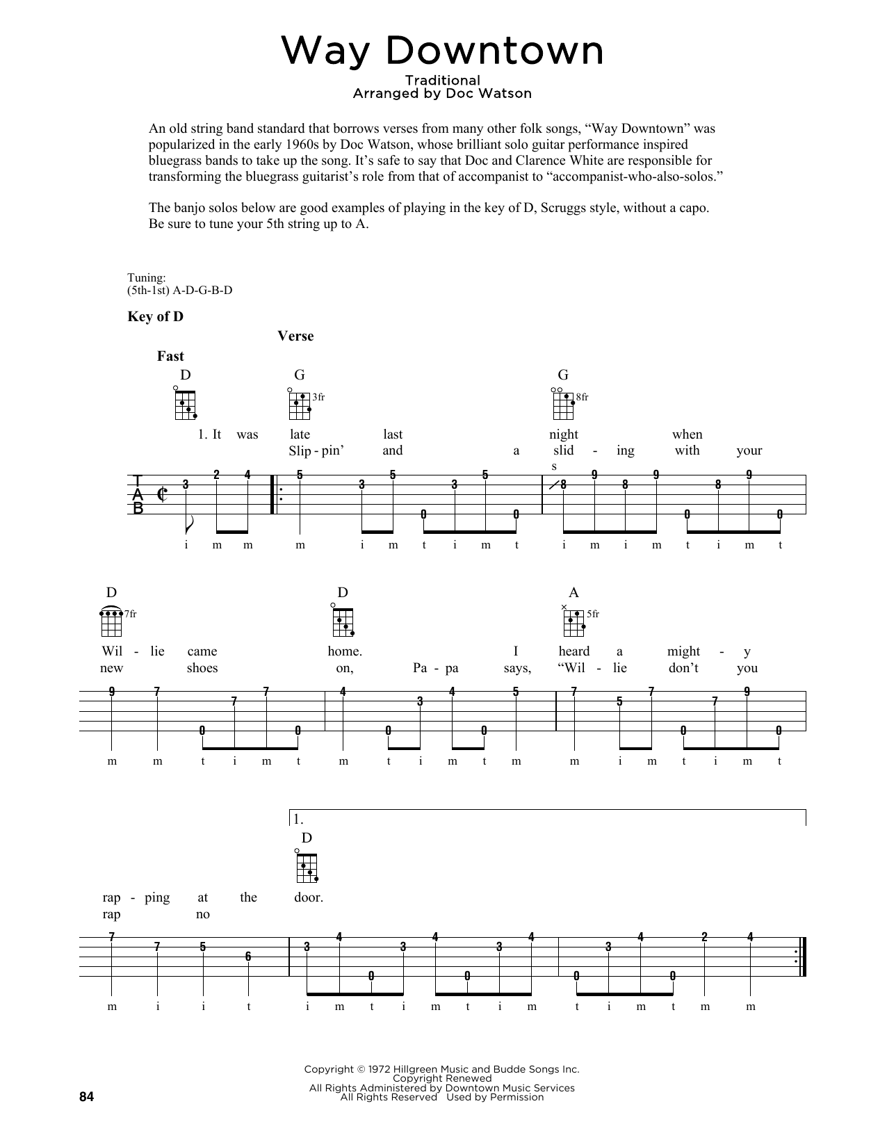 Produktgalerie: Seite 1 von 1 Way Downtown (arr. Fred Sokolow), Nitty Gritty Dirt Band & Doc Watson, Banjo