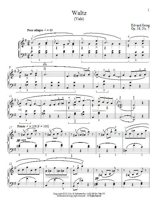 Produktbild zu: Waltz (Vals), Op. 38, No. 7