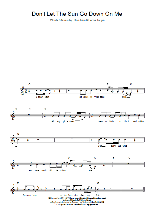 Produktgalerie: Seite 1 von 1 Don't Let The Sun Go Down On Me, Elton John, Melodieinstrument