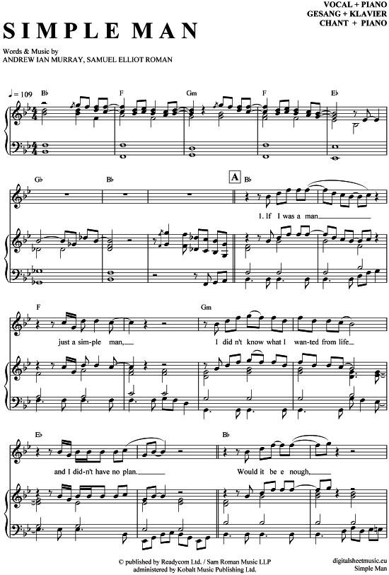 Produktgalerie: Seite 1 von 8 Simple Man , Kümmert, Andreas, Klavier und Gesang