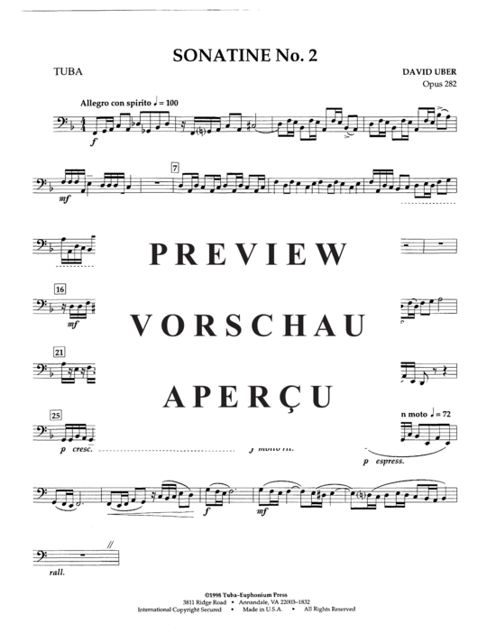 Product gallery: Page 21 of 21 Sonatine No 2 , , (trombone/euphonium or tuba + piano)