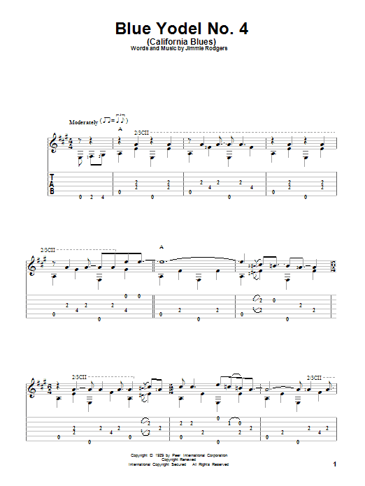 Produktgalerie: Seite 1 von 1 Blue Yodel No. 4 (California Blues), Jimmie Rodgers, Gitarre