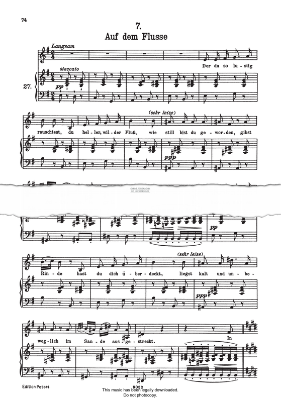 Product picture to: Auf dem Flusse (from 'Winterreise Op.89 D911')