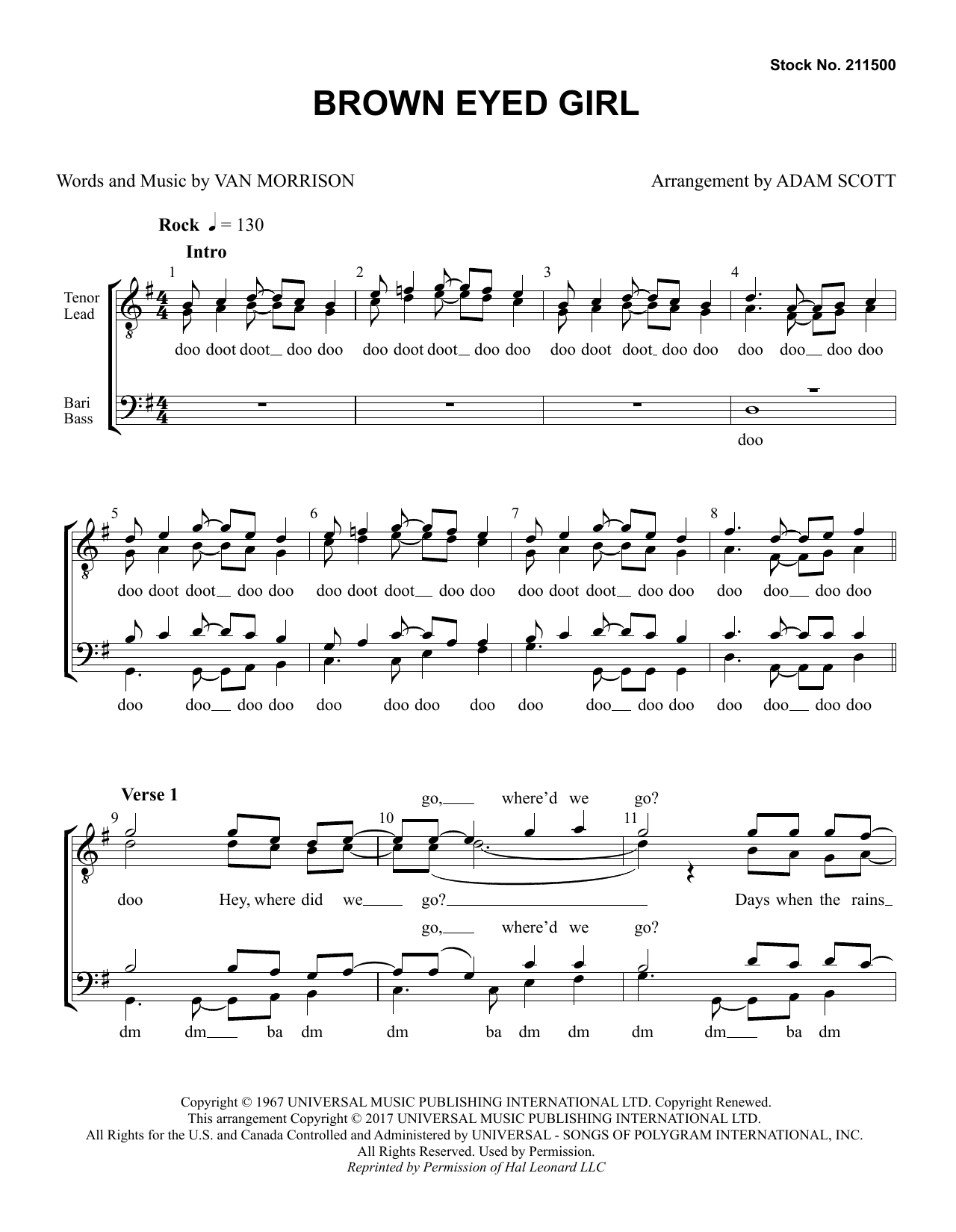 Produktbild zu: Brown Eyed Girl (arr. Adam Scott)
