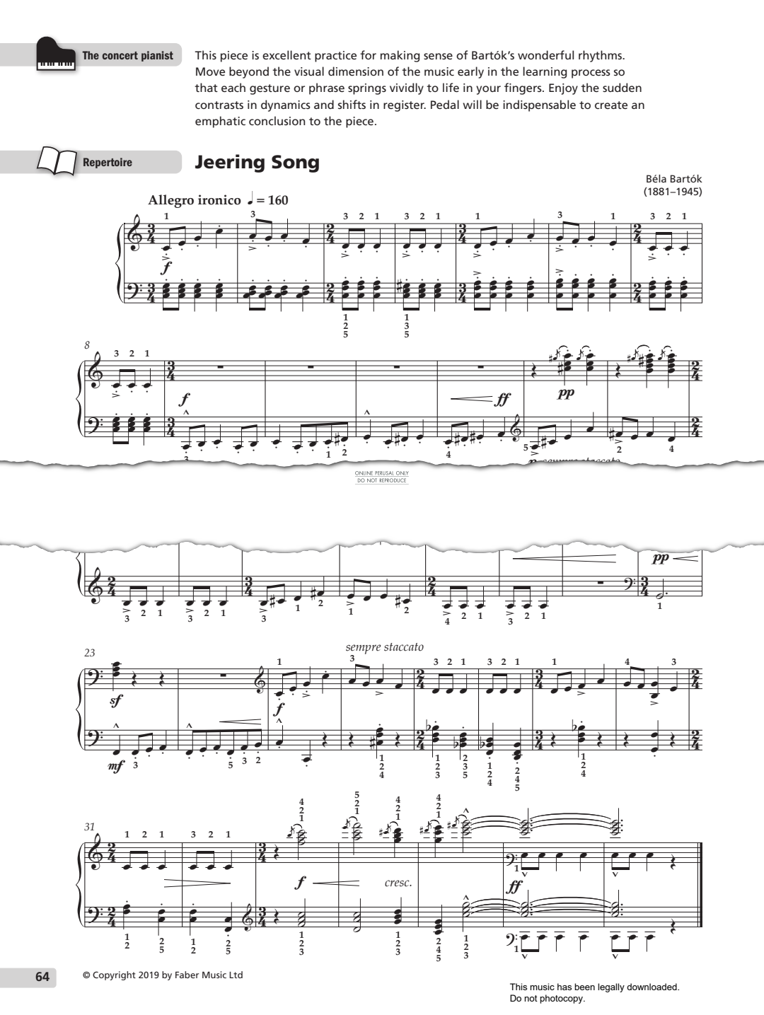 Produktgalerie: Seite 1 von 1 Jeering Song, Bela Bartok, Klavier