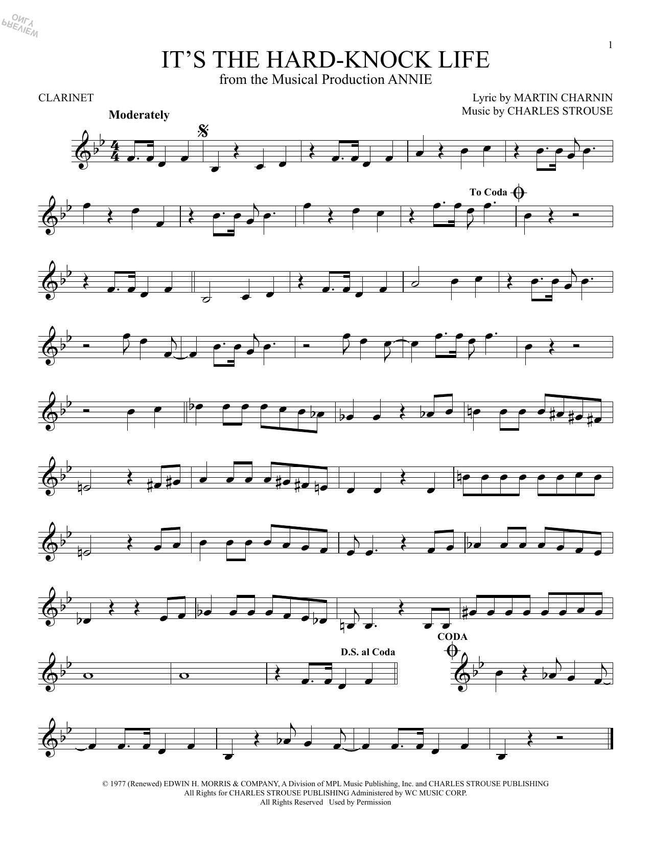 Product gallery: Page 1 of 1 It's The Hard-Knock Life (from Annie), Charles Strouse