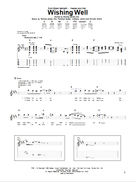 Produktgalerie: Seite 1 von 1 Wishing Well, Black Sabbath, Gitarre